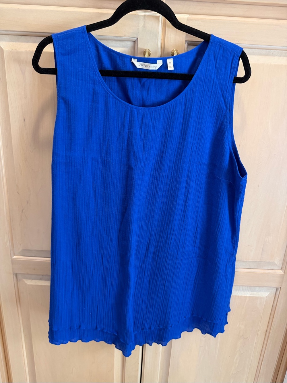 Soft Surroundings Cobalt Blue Textured Sleeveless Tank